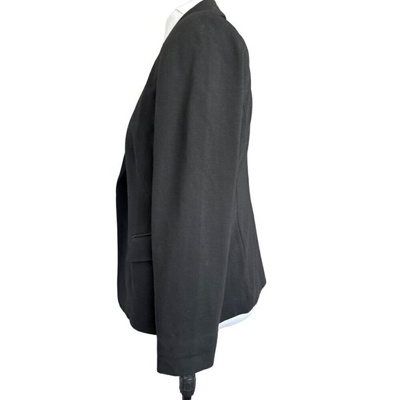Chico’s Blazer Black Women 12/14 Chico size2 Fully lined Open Front Notch Collar - Picture 5 of 12